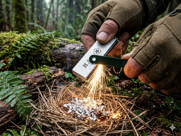Feuerstahl Ultraleicht 7g Zündstahl Camping Outdoor Bushcraft Survival Feuer