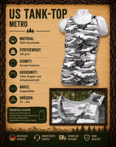 US Tank Top metro 100% Baumwolle Herren Muskelshirt Army XS-3XL
