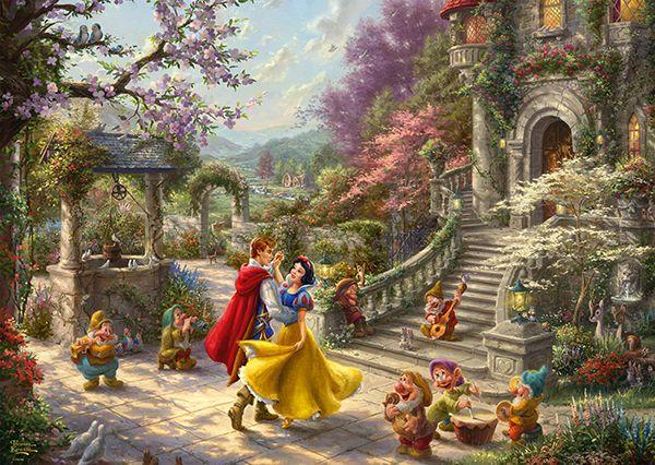 Schmidt Spiele Disney, Schneewittchen - Tanz mit dem Prinzen - 1000 Teile Puzzle (Thomas Kinkade)