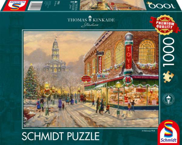 Schmidt Spiele Thomas Kinkade - Ein Weinachtswunsch - 1000 Teile Puzzle