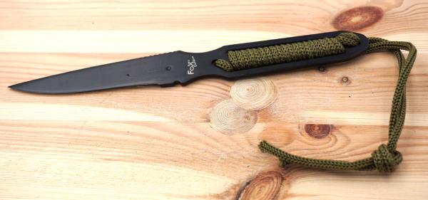 Neck Knife Messer EDC Outdoor geschwärzte Klinge 3Cr13 Kunststoffscheide 20cm