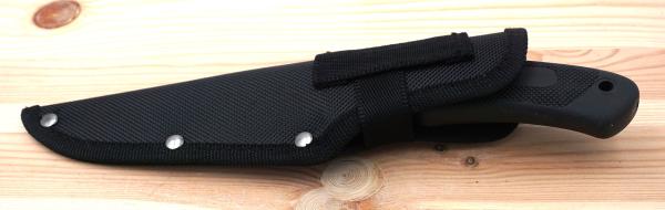 Outdoor Messer Hunter Jagdmesser 3Cr13 Stahl Klinge Gummigriff Nylonscheide 25cm