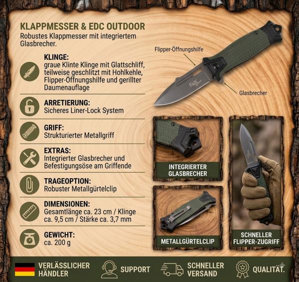 Snake Outdoor Messer schwer Klappmesser Glasbrecher Einhandmesser Gürtelclip EDC
