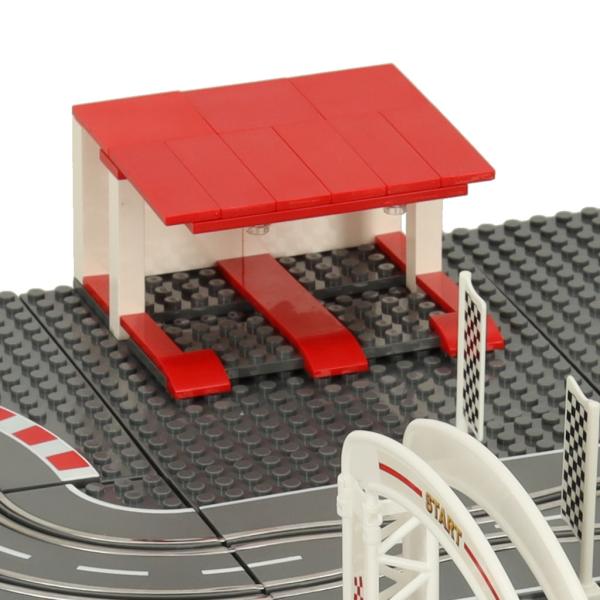 Autorennbahn Baustein Kompatibel 1:87 Slotcar Rennbahn 38x64cm Kinder Spielzeug