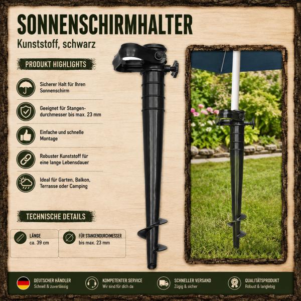 Sonnenschirmhalter Erdspieß Bodenhülse Schirmhalter Garten Camping Vanlife