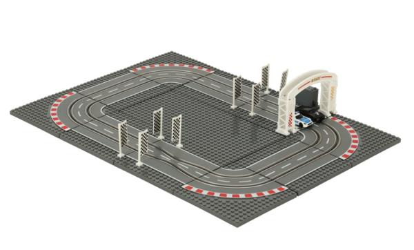 Elektrische Autorennbahn Bausteine Kompatibel Klemmbausteine 2 Autos Controller