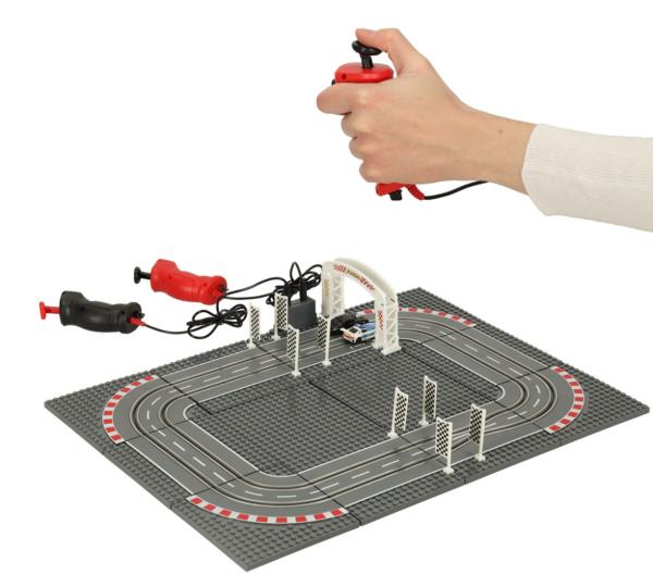 Elektrische Autorennbahn Bausteine Kompatibel Klemmbausteine 2 Autos Controller