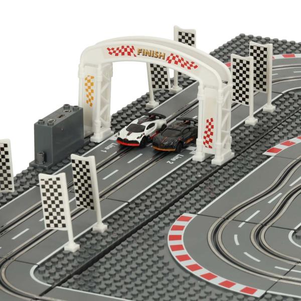 Autorennbahn Baustein Kompatibel 1:87 Slotcar Rennbahn Kinder Spielzeug Geschenk