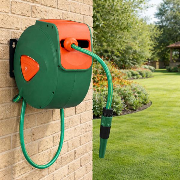 Automatischer Gartenschlauchaufroller Wand Schlauchbox Schlauchtrommel 2 Längen