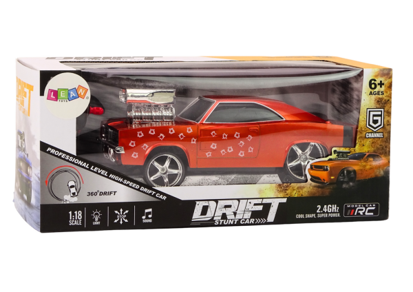Lean Ferngesteuertes Auto 1:18 Drift 360 Lights Sounds Red RC-Fahrzeug