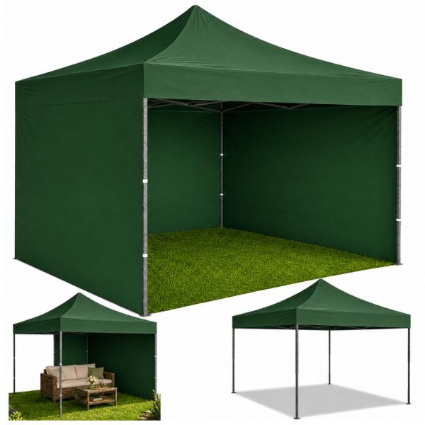 Profi Faltpavillon 3x3m STAHLGESTELL Wasserdicht 420D Expresszelt grün