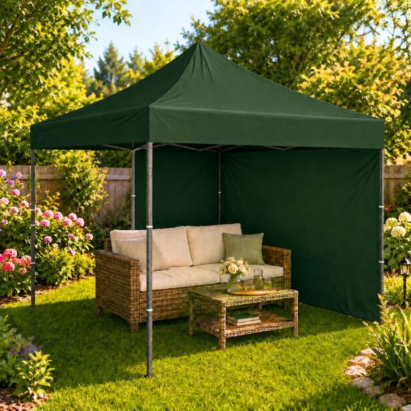 Profi Faltpavillon 3x3m STAHLGESTELL Wasserdicht 420D Expresszelt grün