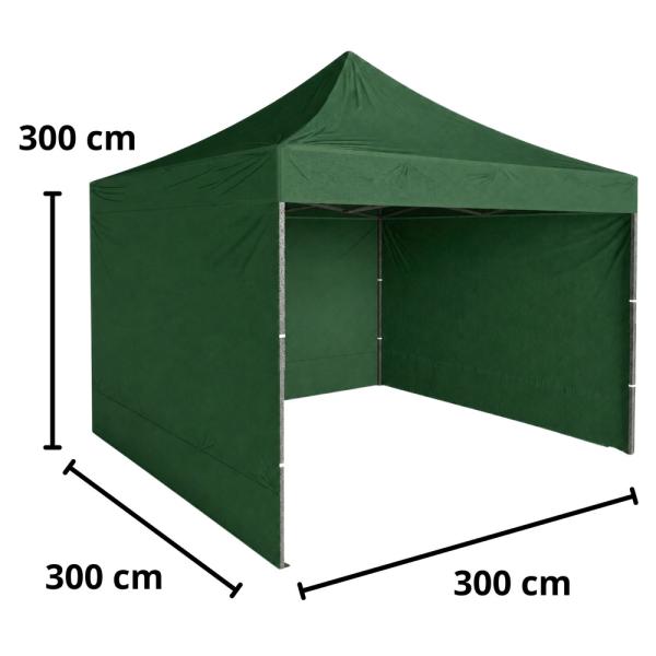 Profi Faltpavillon 3x3m STAHLGESTELL Wasserdicht 420D Expresszelt grün