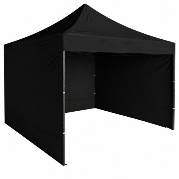 Profi Faltpavillon 3x3m STAHLGESTELL Wasserdicht 420D Expresszelt Schwarz