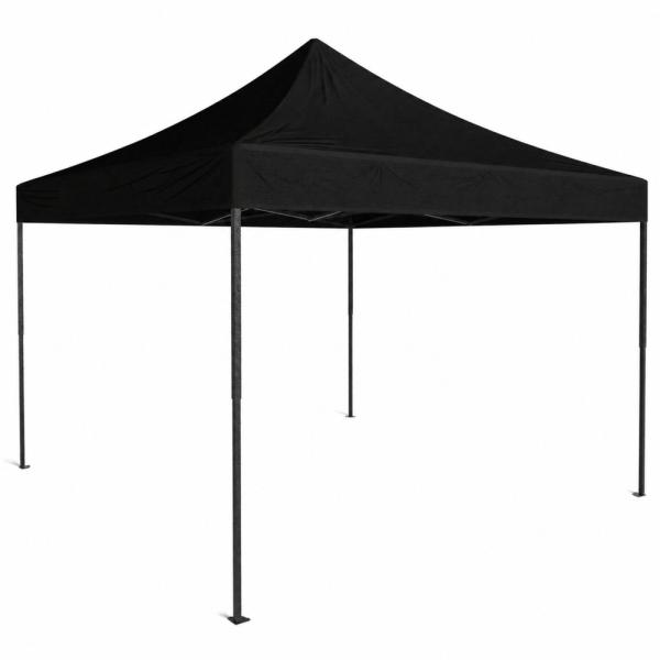 Profi Faltpavillon 3x3m STAHLGESTELL Wasserdicht 420D Expresszelt Schwarz