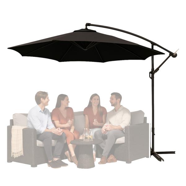 Ampelschirm 350cm Sonnenschirm Schirm mit Schutzhülle Kurbelschirm Gartenschirm 