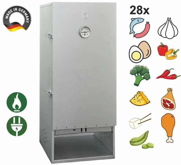 Peetz isolierter Räucherofen Räucherschrank 100x39x28cm Fisch Fleisch verzinkt