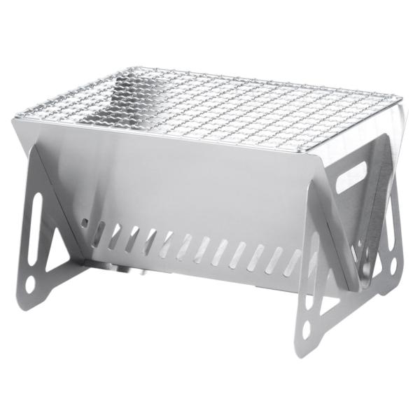 Edelstahl Holzkohlegrill Camping Klappgrill Faltgrill Mini Grill 21x16,5x12,5cm