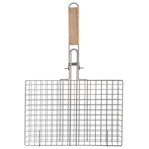 Grillkorb verchromt Grillrost Gemüsekorb Fisch Fleisch Grillzubehör 32x22,5cm