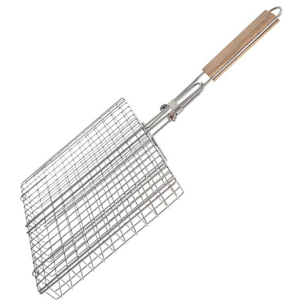 Grillkorb verchromt Grillrost Gemüsekorb Fisch Fleisch Grillzubehör 32x22,5cm