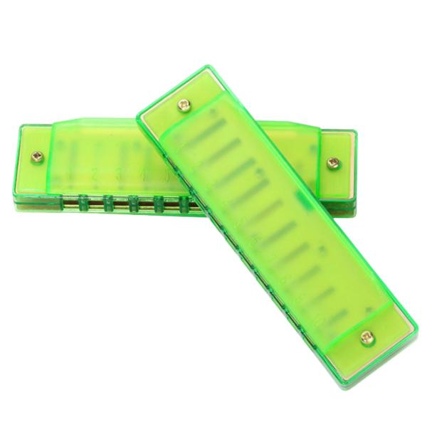 Lean 10-Loch-Mundharmonika für Anfänger, grünes Etui Instrument 