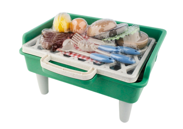 Lean Grillset Grill Essen Besteck Teller Tassen  Spielset Küche