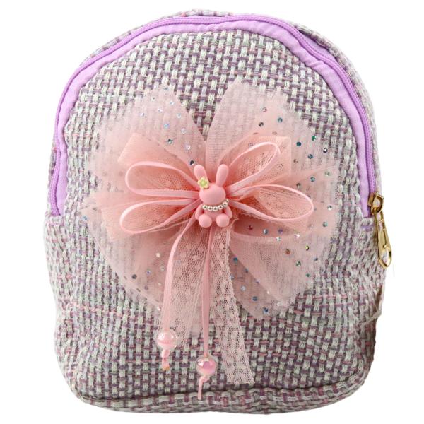Lean Kinderrucksack Geflochtene Schleife Hase Lila 21cm 2L Rucksack