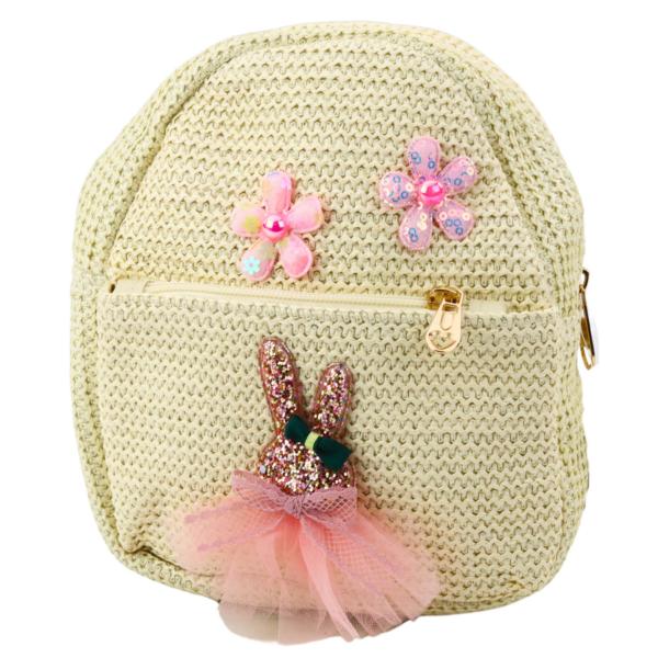 Lean Kinderrucksack Besticktes Kaninchen im Kleid Blumen 2,5L 20cm Rucksack