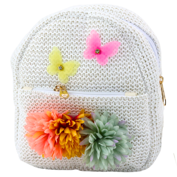 Lean Kinderrucksack bestickt mit Schmetterlingen und Blumen 2,5L 20cm Rucksack