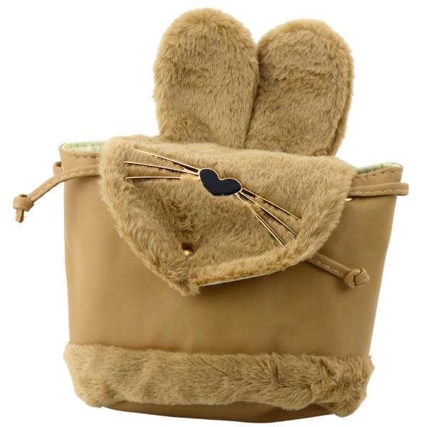 Lean Kinderrucksack Plüschohren Verstellbarer Riemen Beige 22cm 4L Rucksack