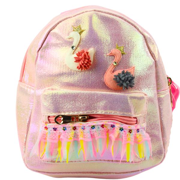 Lean Kinderrucksack Schwäne Spitzendekorationen Rosa 22cm 2,8L Rucksack