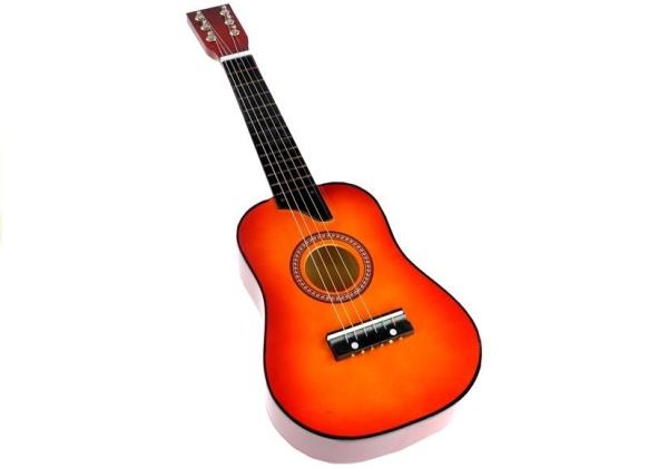 Lean Holzgitarre klassisches Musikinstrument für Kinder ROT Plektron Instrument Kinder