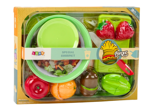 Lean Obstschneideset Salatbesteck Tablett Lebensmittel 25-tlg. Spielset Küche