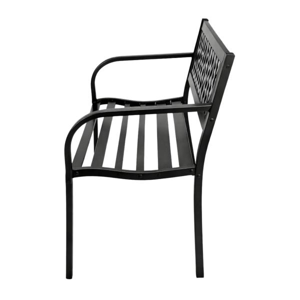 Gartenbank Sitzbank Terrasse Garten Metall 2.5-Sitzer Schwarz 120 cm Gartenmöbel