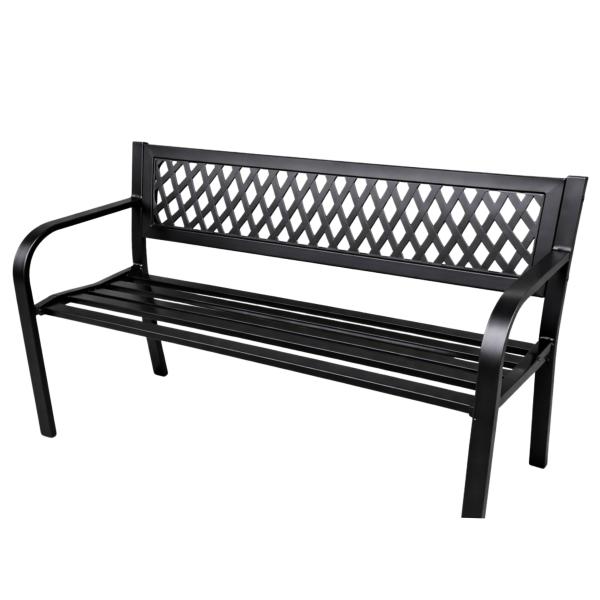 Gartenbank Sitzbank Terrasse Garten Metall 2.5-Sitzer Schwarz 120 cm Gartenmöbel