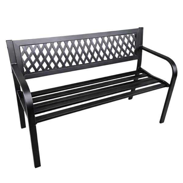 Gartenbank Sitzbank Terrasse Garten Metall 2.5-Sitzer Schwarz 120 cm Gartenmöbel