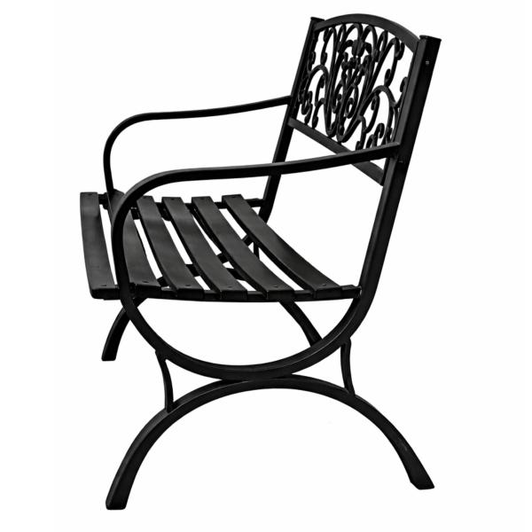Gartenbank Sitzbank Terrasse Metall 2.5-Sitzer Gartenmöbel schwarz 127 cm schick
