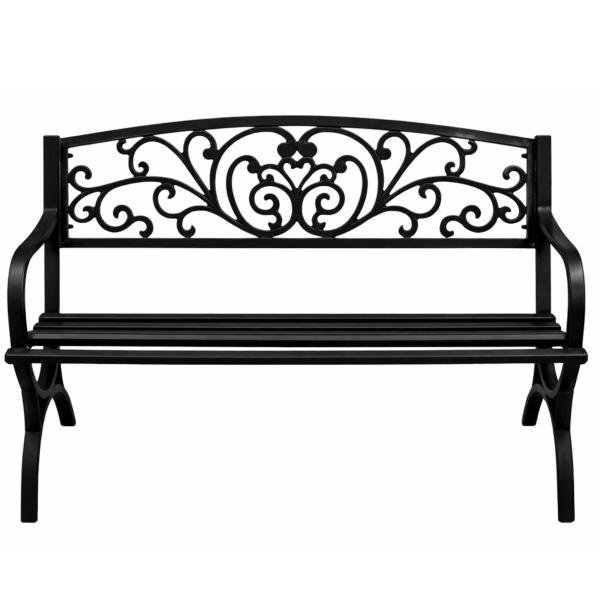 Gartenbank Sitzbank Terrasse Metall 2.5-Sitzer Gartenmöbel schwarz 127 cm schick