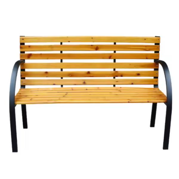 Gartenbank Holz Metall Sitzbank wetterfest 2 Sitzer Outdoor für Terasse Balkon
