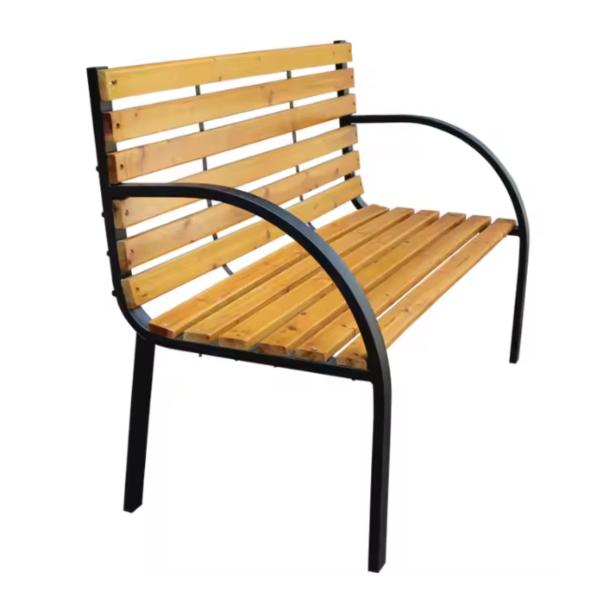 Gartenbank Holz Metall Sitzbank wetterfest 2 Sitzer Outdoor für Terasse Balkon