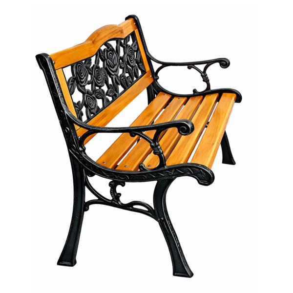 Gartenbank Parkbank Holz Metall Gartenmöbel Rückenlehne 2.5 Sitzer Sitzbank NEU