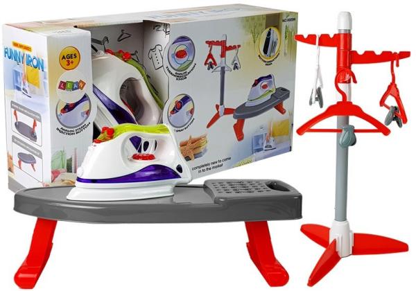 Lean Bügeleisen für Kinder Bügelbrett Trockner Kleiderbügel Spielset Küche