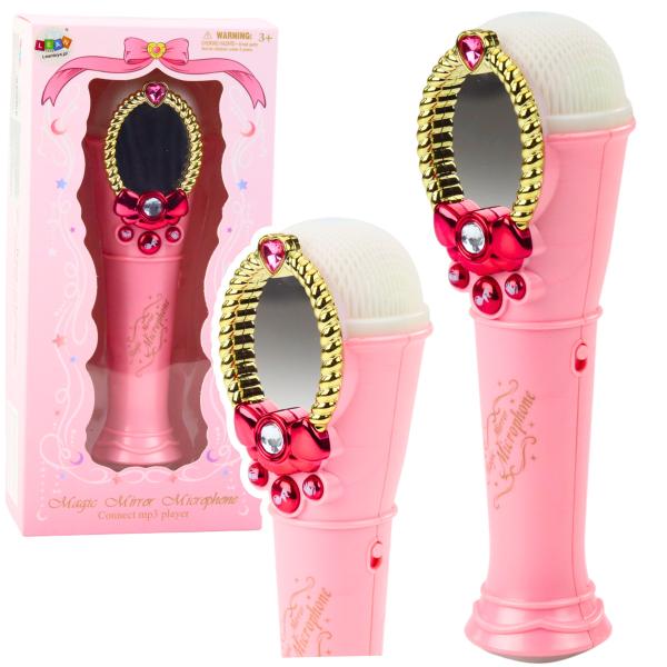 Lean Zauberspiegel mit Mikrofon USB MP3 Lichter Sounds Rosa für Kinder