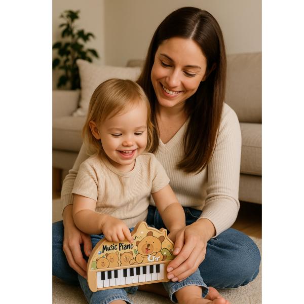Lean Kapybara Mini-Keyboard mit 22 Tasten – Musikalisches Klavier für Kinder
