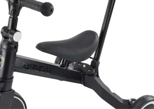 Lean PRO50 Dreirad mit Schiebegriff Schwarz für Kinder