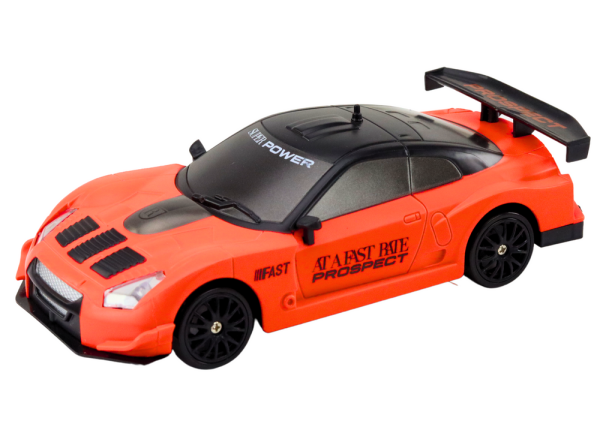 Lean Ferngesteuerter Sportwagen R/C 1:24 Orange mit austauschbaren Rädern RC-Fahrzeug