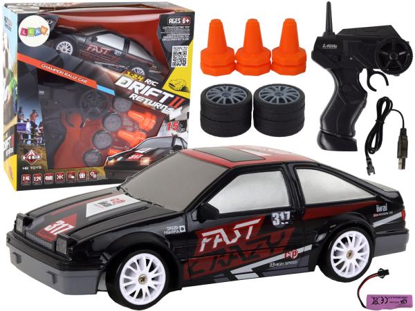 Lean Ferngesteuerter Sportwagen R/C 1:24, schwarze, austauschbare Räder RC-Fahrzeug