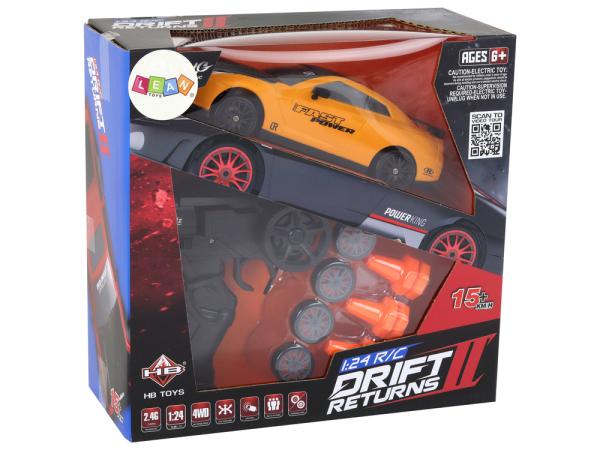 Lean Ferngesteuerter Sportwagen R/C 1:24 Gelb mit austauschbaren Rädern RC-Fahrzeug