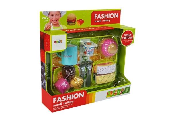 Lean Set Essen Dessert Kuchen mit Tablett Spielset Küche
