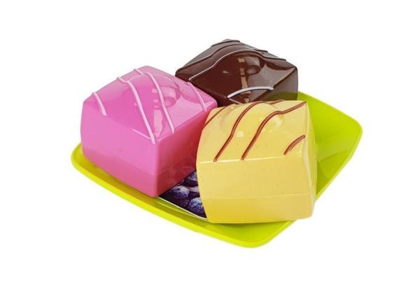 Lean Set Essen Dessert Kuchen mit Tablett Spielset Küche